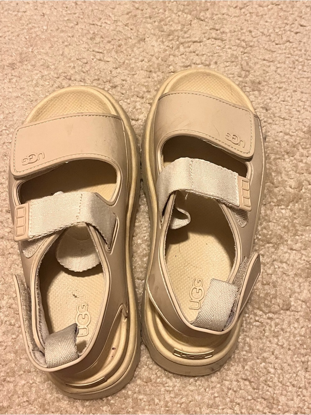 UGG Cream Hook-and-Loop Youth Sandals